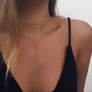 Dainty Gold Chain Beaded Necklace